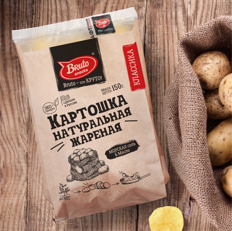 Картофель «Бруто» с солью 130 гр. в Якутске